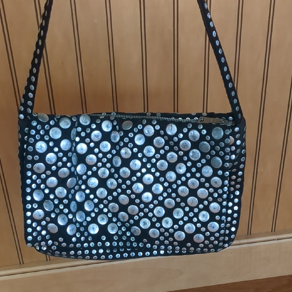 Stylish Black and Silver Studded Women's Bag